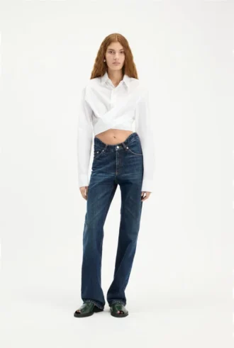 Curved Denim Jeans
