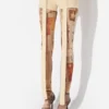 De beige Gaultier-shortsen met patch De beige Gaultier-shortsen met patch