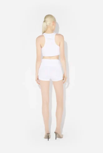 De vita minishortsen med strumpeband