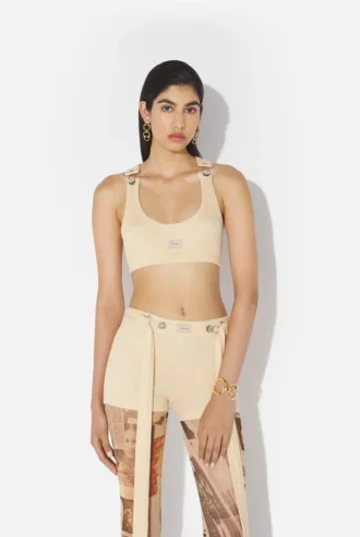 Den beige Gaultier-patch-BH:n