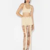 De beige Gaultier-shortsen met patch De beige Gaultier-shortsen met patch