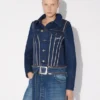 Denimkappor som kan bäras på två sätt Denimkappor som kan bäras på två sätt