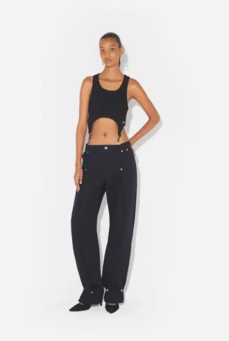 Jeans i denim med tryckknappar